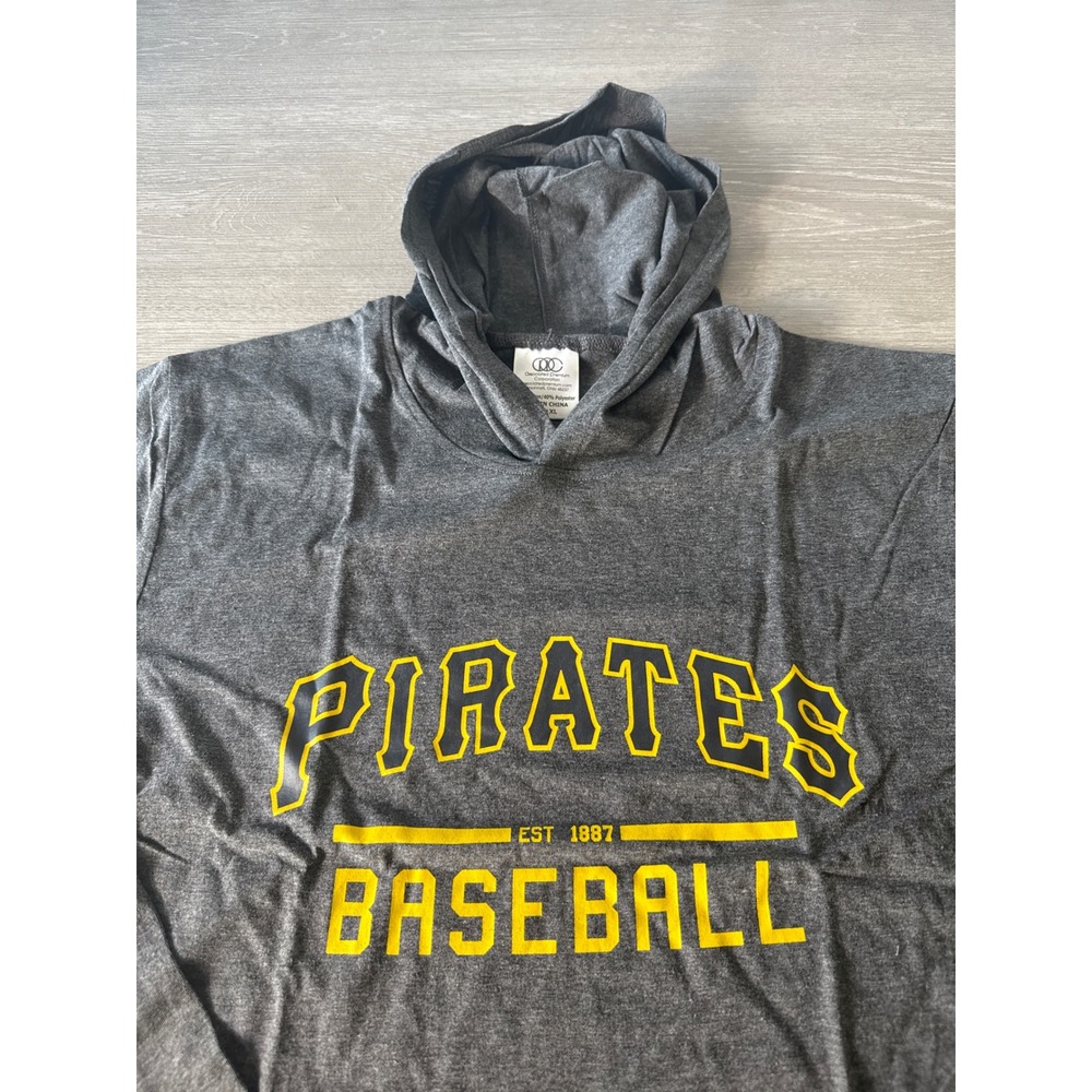 Pittsburgh Pirate's Lightweight Hoodie Adult XL Gray Starkist Tuna Charlie MLB